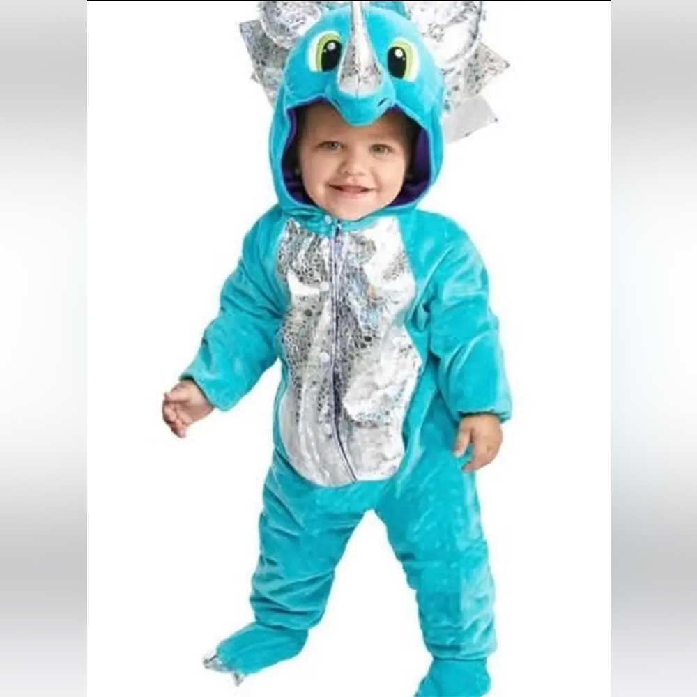Adorable Blue Dinosaur Kids Costume size 6-12M